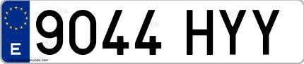Ejemplo de matrícula española 9044 HYY