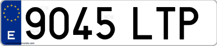 Ejemplo de matrícula de coche ordinaria 9045 LTP