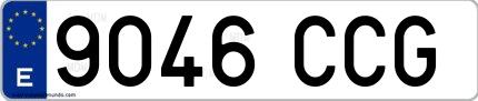 Ejemplo de matrícula española 9046 CCG