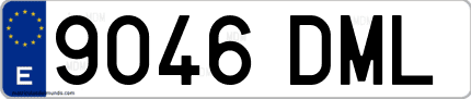 Ejemplo de matrícula de coche ordinaria 9046 DML