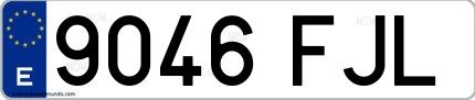 Ejemplo de matrícula española 9046 FJL