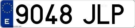 Ejemplo de matrícula española 9048 JLP