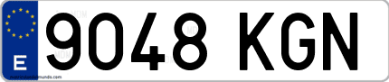 Ejemplo de matrícula de coche ordinaria 9048 KGN