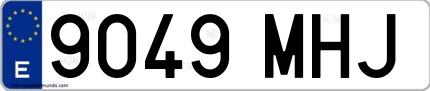 Ejemplo de matrícula española 9049 MHJ