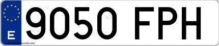 Ejemplo de matrícula española 9050 FPH