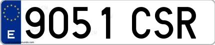 Ejemplo de matrícula española 9051 CSR