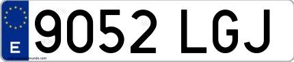 Ejemplo de matrícula española 9052 LGJ