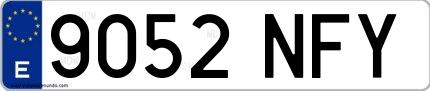 Ejemplo de matrícula española 9052 NFY