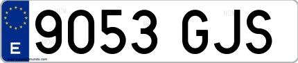 Ejemplo de matrícula española 9053 GJS