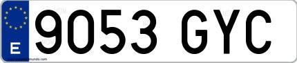 Ejemplo de matrícula española 9053 GYC