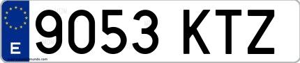 Ejemplo de matrícula española 9053 KTZ