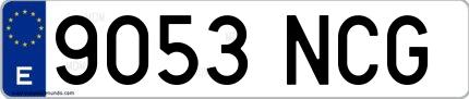 Ejemplo de matrícula española 9053 NCG
