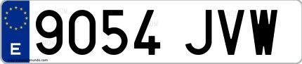 Ejemplo de matrícula española 9054 JVW
