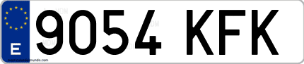 Ejemplo de matrícula de coche ordinaria 9054 KFK