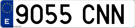 Ejemplo de matrícula de coche ordinaria 9055 CNN