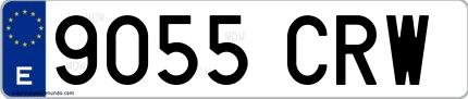 Ejemplo de matrícula española 9055 CRW