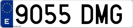 Ejemplo de matrícula española 9055 DMG