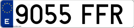 Ejemplo de matrícula de coche ordinaria 9055 FFR