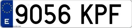 Ejemplo de matrícula española 9056 KPF