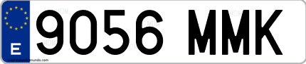 Ejemplo de matrícula de coche ordinaria 9056 MMK