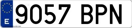 Ejemplo de matrícula española 9057 BPN