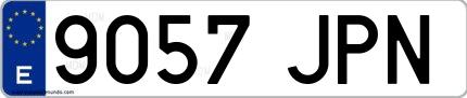 Ejemplo de matrícula española 9057 JPN