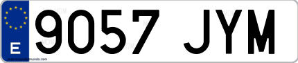 Ejemplo de matrícula de coche ordinaria 9057 JYM