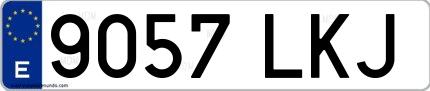 Ejemplo de matrícula española 9057 LKJ