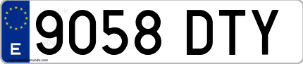 Ejemplo de matrícula de coche ordinaria 9058 DTY
