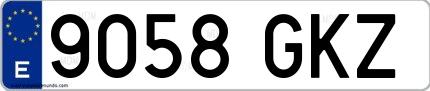 Ejemplo de matrícula española 9058 GKZ