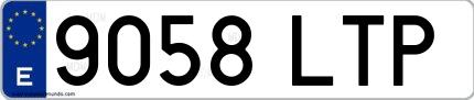 Ejemplo de matrícula española 9058 LTP