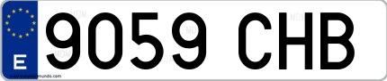 Ejemplo de matrícula española 9059 CHB