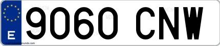 Ejemplo de matrícula española 9060 CNW
