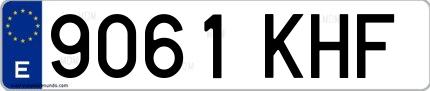 Ejemplo de matrícula española 9061 KHF