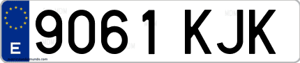 Ejemplo de matrícula de coche ordinaria 9061 KJK