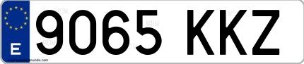 Ejemplo de matrícula española 9065 KKZ