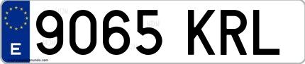 Ejemplo de matrícula española 9065 KRL
