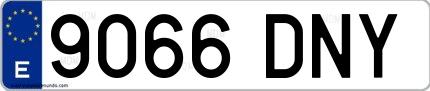 Ejemplo de matrícula española 9066 DNY