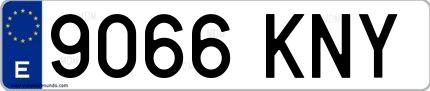 Ejemplo de matrícula española 9066 KNY