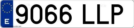 Ejemplo de matrícula española 9066 LLP