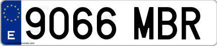 Ejemplo de matrícula de coche ordinaria 9066 MBR