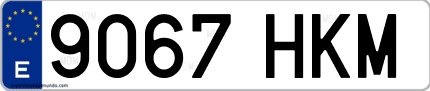 Ejemplo de matrícula de coche ordinaria 9067 HKM