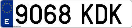Ejemplo de matrícula de coche ordinaria 9068 KDK