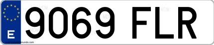 Ejemplo de matrícula española 9069 FLR