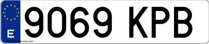 Ejemplo de matrícula española 9069 KPB