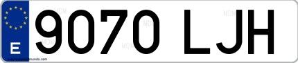 Ejemplo de matrícula española 9070 LJH
