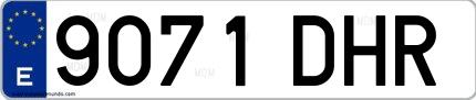 Ejemplo de matrícula española 9071 DHR