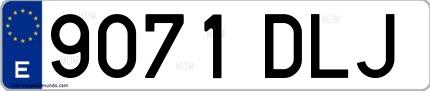 Ejemplo de matrícula española 9071 DLJ