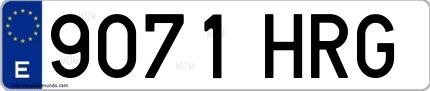 Ejemplo de matrícula española 9071 HRG