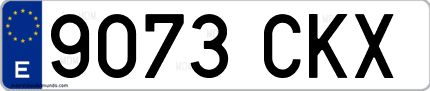 Ejemplo de matrícula de coche ordinaria 9073 CKX